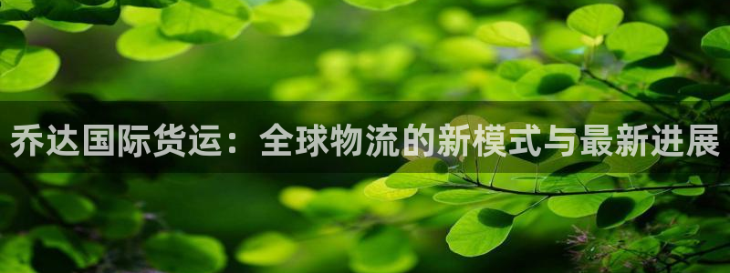 k豆钱包登录：乔达国际货运：全球物流的新模式与最新进展